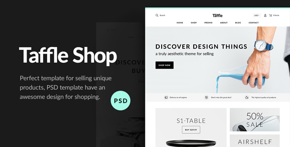 Taffle — Clean Shop PSD Template