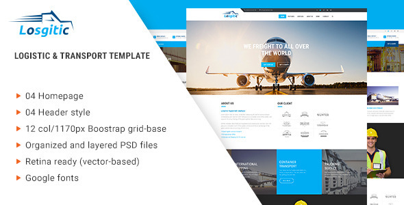 Logistic | Warehouse Transport PSD Template