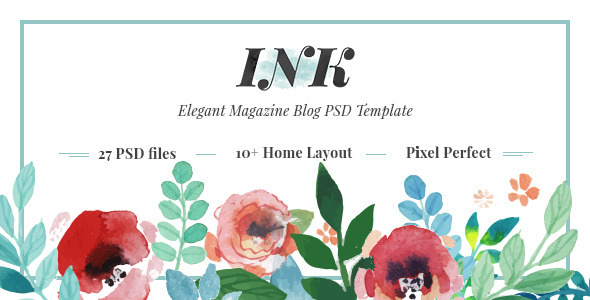 INK – Elegant Magazine Blog PSD Template listing image