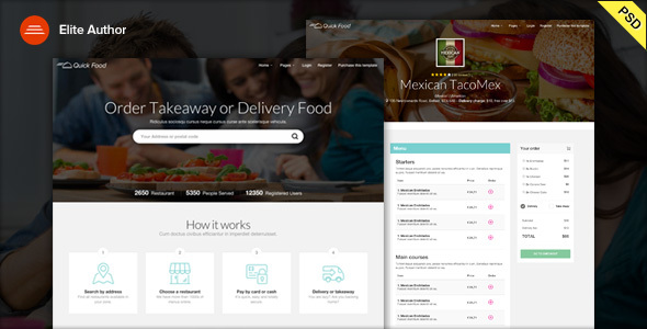 QuickFood PSD - Delivery or Takeaway Food product preview
