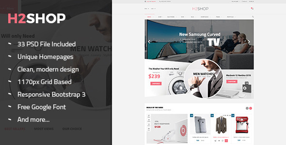 H2Shop - Multi-Purpose eCommerce PSD Theme listing image