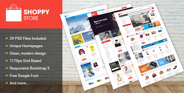 Product preview supplied for Shoppy Store - Multi-Purpose eCommerce PSD Theme