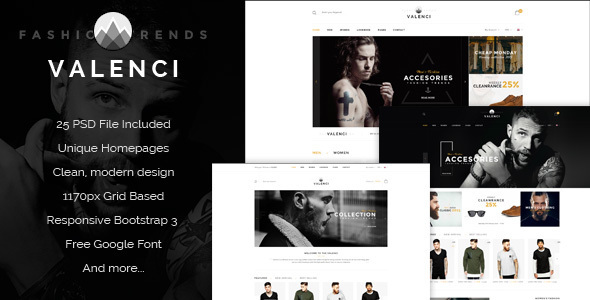 Valenci - Multipurpose eCommerce PSD Template