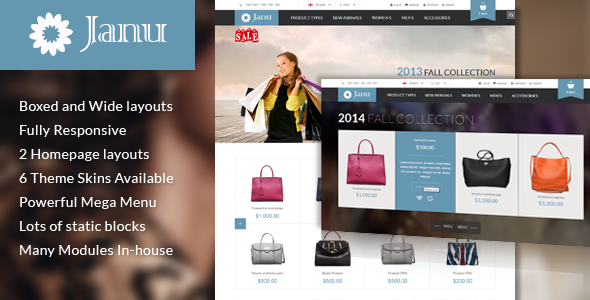 Product preview supplied for Janu - Responsive Multipurpose Magento Theme