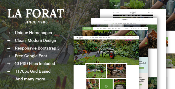 Product preview supplied for LaForat - Gardening & Landscaping Shop PSD Template