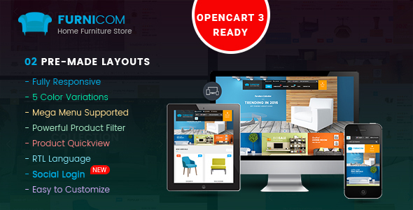 Preview image for Furnicom - Responsive Multipurpose OpenCart 3 & 2.x Theme