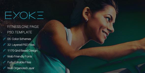Eyoke - Fitness Onepage PSD Template