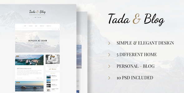 Preview image for Tada & Blog - Personal PSD Template