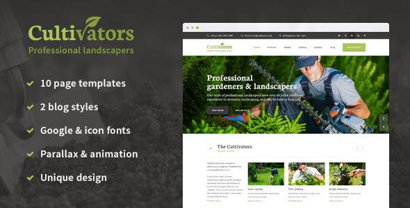 Cultivators - HTML Gardening Design listing image