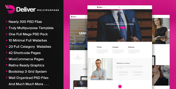 Deliver - Multipurpose PSD Template