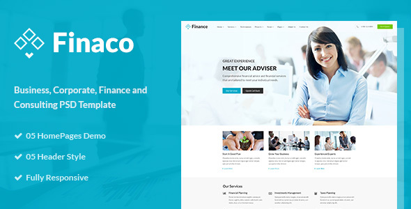 Finaco - Finance Corporate PSD Template