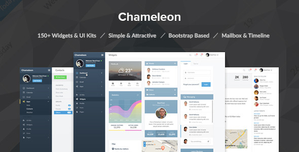 Product preview supplied for Chameleon Admin PSD Template