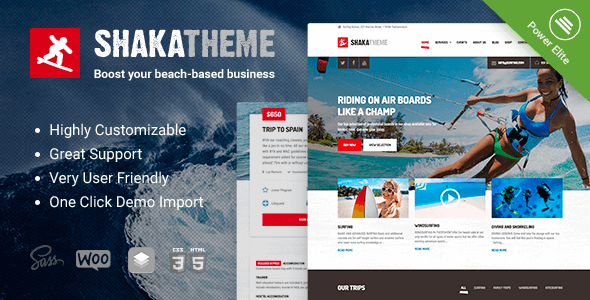 Shaka — A Watersports WordPress Theme product preview