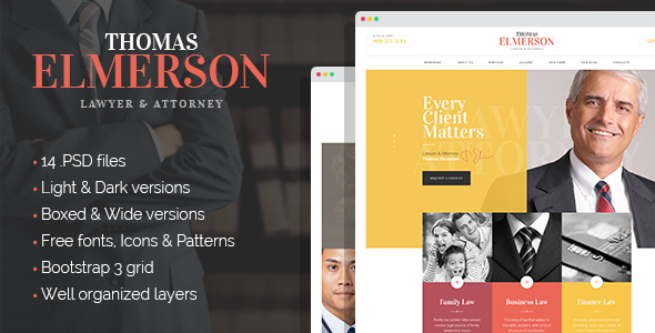 Lawyer & Attorney - corporate PSD template