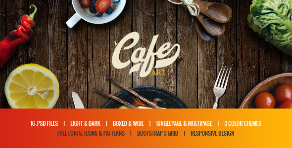 Cafe Art - Bar & Restaurant PSD Template listing image