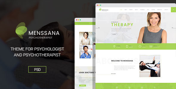 Menssana - Psychologist and Psychotherapist PSD Template