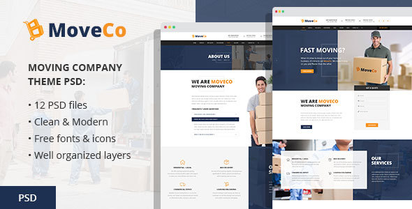 Preview image for MoveCo - Moving Company PSD Template