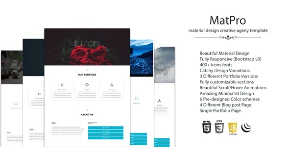 MatPro Material Design Agency Template listing image