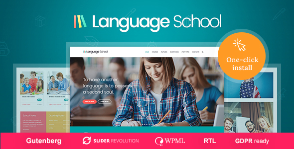 Language School - Courses & Learning Management System Education WordPress Theme listing image