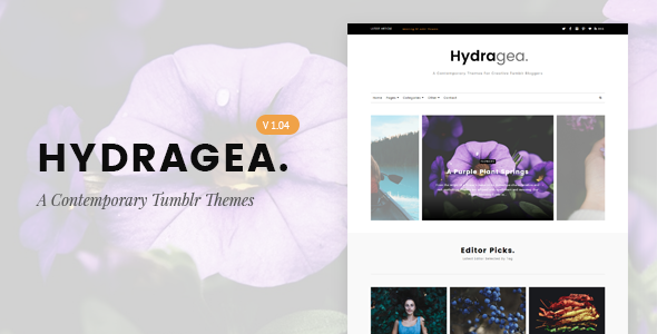 Preview image for Hydragea | A Contemporary Tumblr Theme