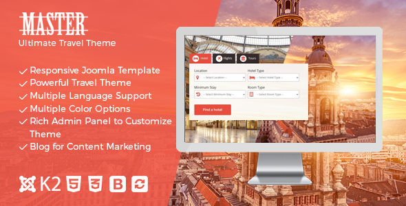Master - Ultimate Travel Theme for Joomla listing image