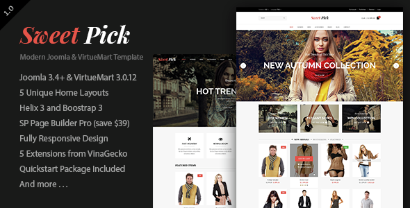 Vina SweetPick - Modern eCommerce VirtueMart Joomla Template