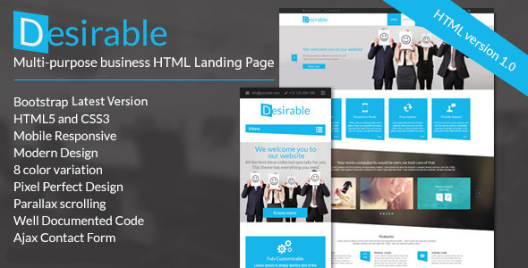 Desirable -  Business Landing Page HTML Template