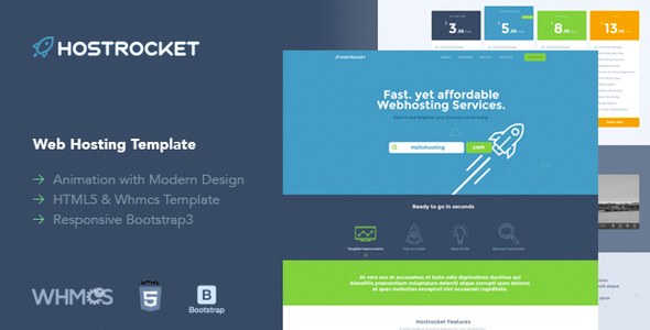 Hostrocket - WHMCS & HTML Landing Page