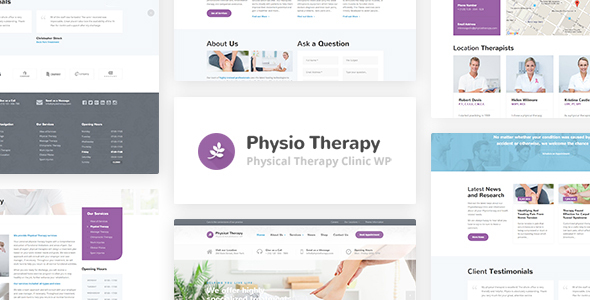 Product preview supplied for Physio - Physical Therapy & Physiotherapy WP Theme