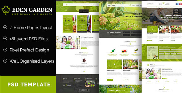 Eden Garden  - Gardening and Landscaping  PSD Template