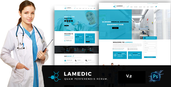 Lamadic -  Health & Medical PSD Template listing image