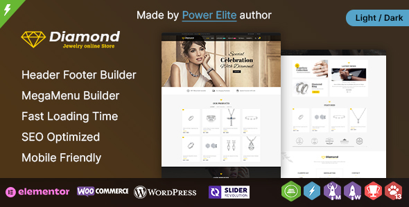 Diamond WP - Jewelry Elementor Responsive WooCommerce Theme product preview