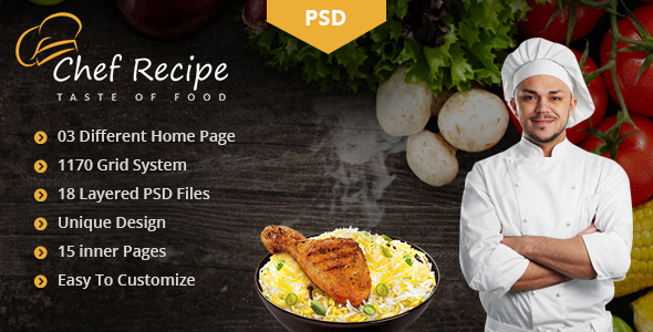 Recipe - Food PSD Template listing image