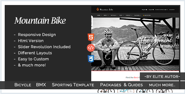 Mountain Bike - Bicycle and Bmx Sporting Template