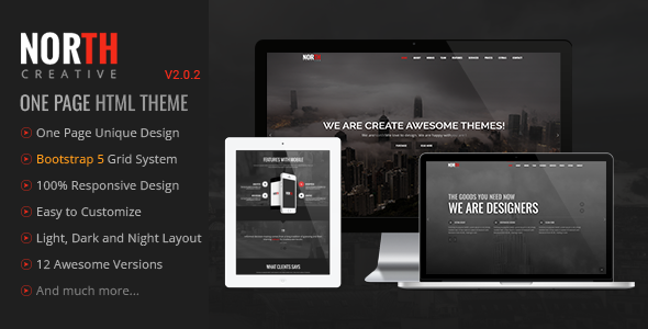 North - One Page Creative Template