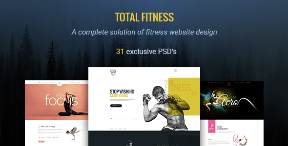 Total Fitness | All in One PSD Template listing image