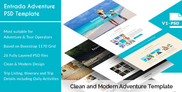 Entrada - Adventure and Tour PSD Template