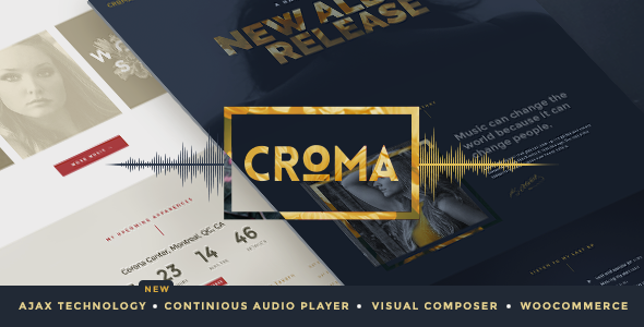 Product preview supplied for Croma - Music WordPress Theme with Ajax and Continuous Playback