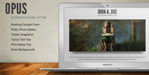 Opus -  Resume / CV Online Template