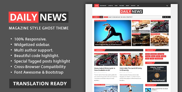 Daily News - Magazine and Blog Ghost Theme