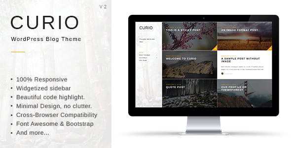 Curio - Responsive Minimal Blog Theme product preview