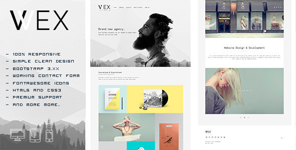 Product preview supplied for WEX - Minimalistic HTML Portfolio Template