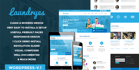 Laundryes WordPress theme product preview