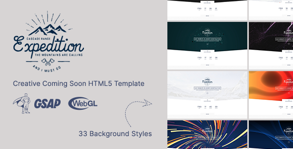 Expedition - Creative Coming Soon HTML5 Template listing image