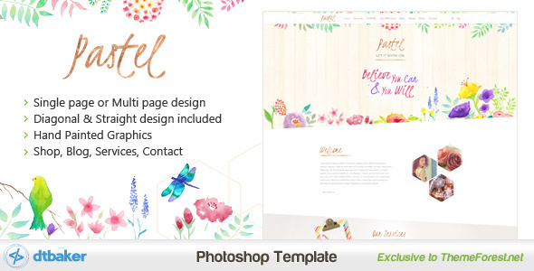 Pastel - Hand Painted Floral PSD product preview