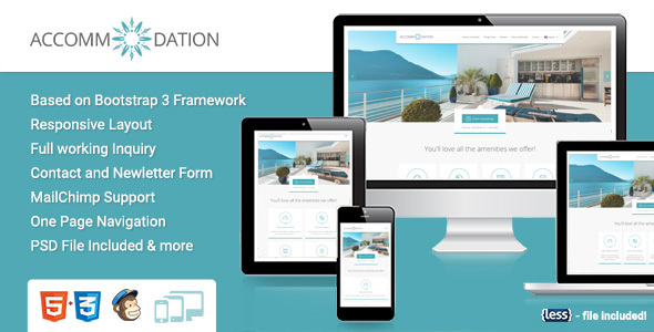 Accommodation Landing Page product preview