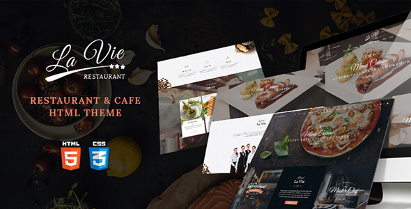 Product preview supplied for Bootstrap 3 HTML Template for Restaurants & Coffee Shop - Lavie
