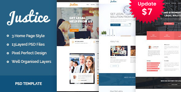 Preview image for JUSTICE - Law & Business PSD Template