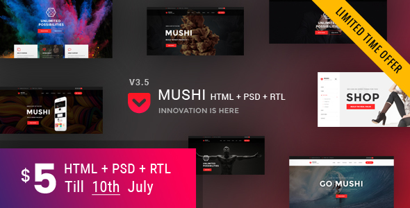 Mushi | Multipurpose HTML Template listing image