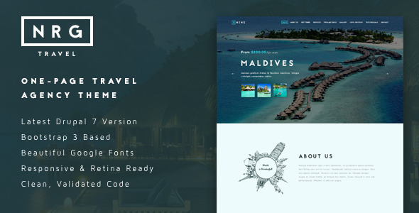 NRGtravel - One-Page Travel & Tour Agency Theme listing image